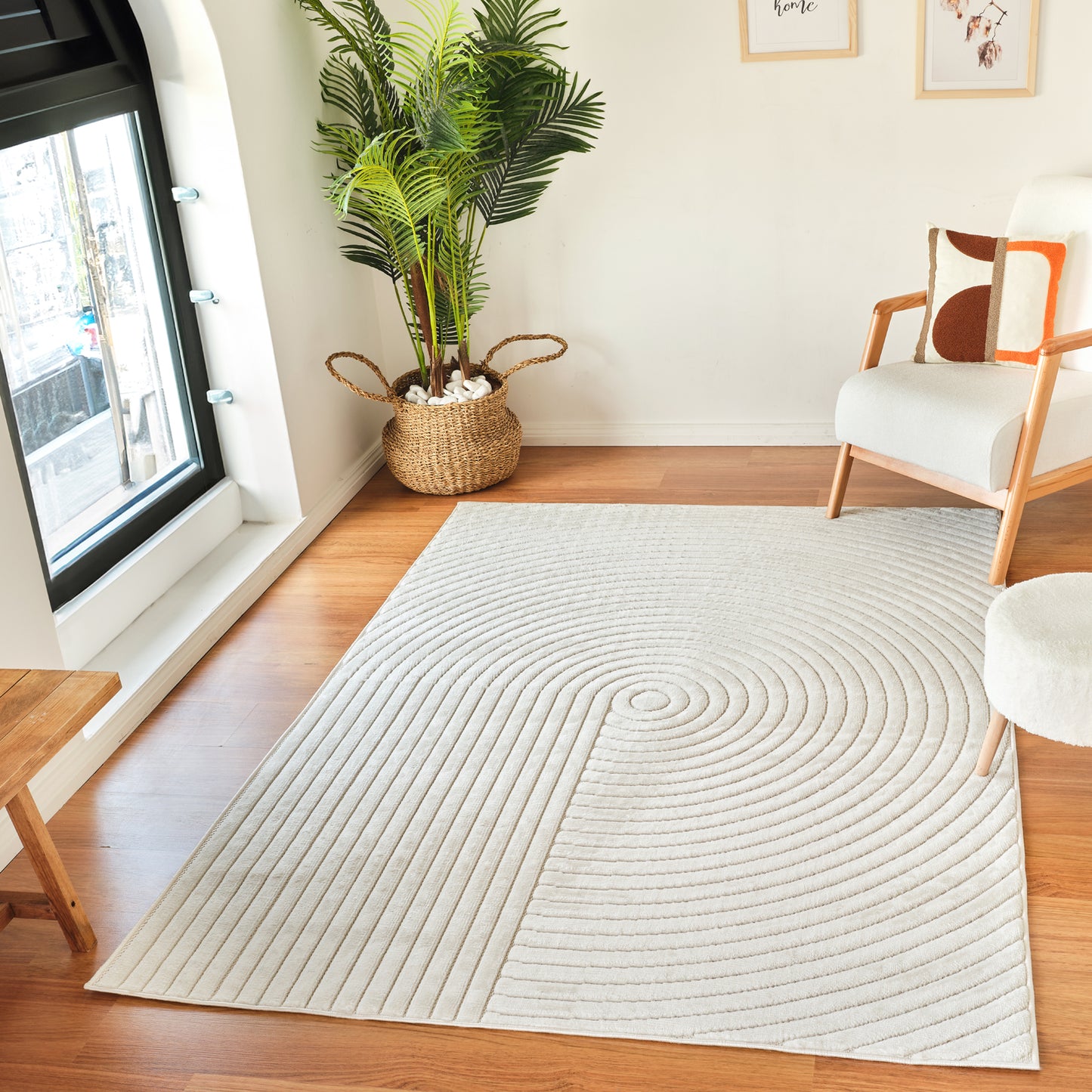 DEKOTA Tapis Scandinave Intérieur, Extérieur I Tapis Moderne, Salon, Chambre, Terrasse, Balcon I Tapis Bohème, Poils Doux I Blanc