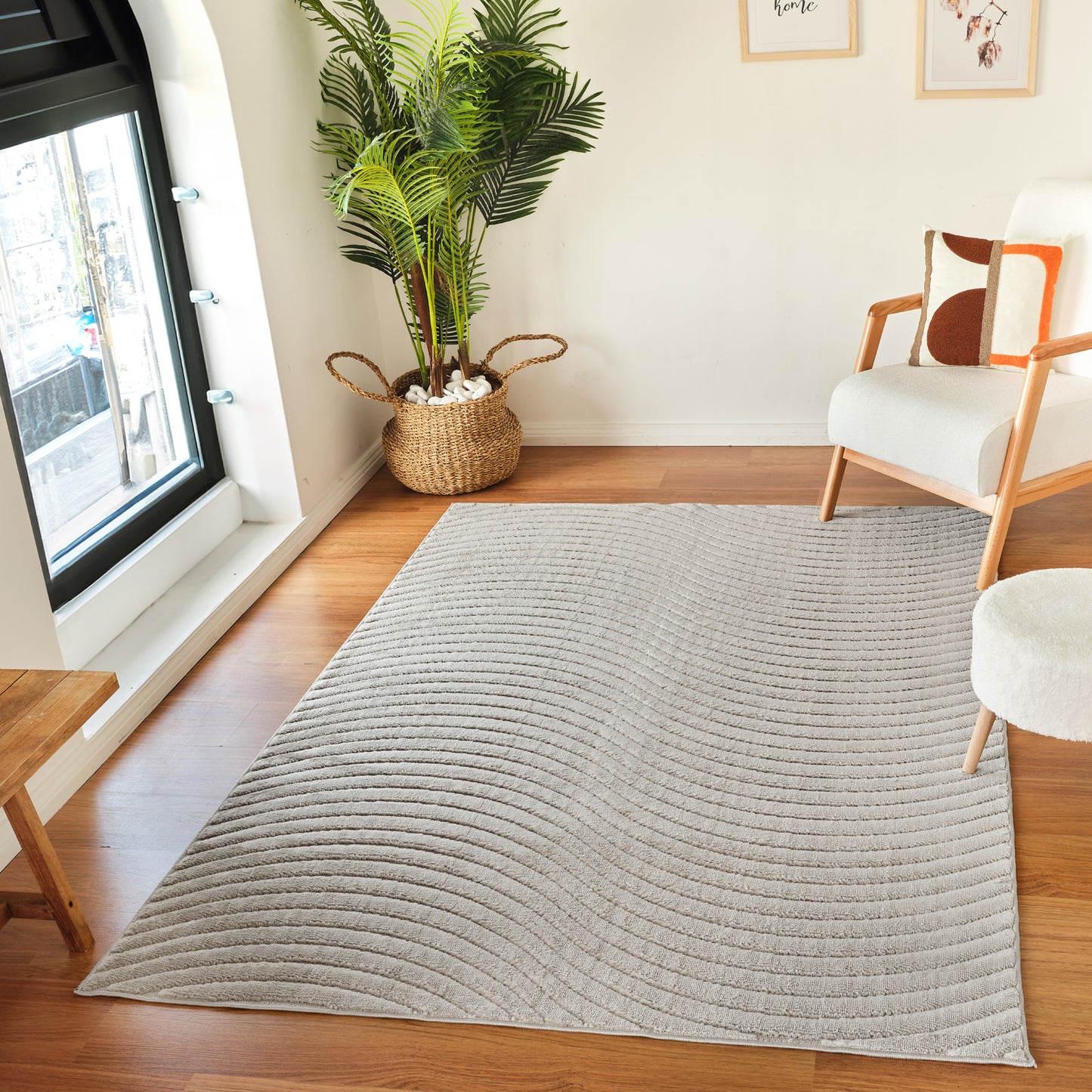 FEDRICK Tapis Scandinave Intérieur, Extérieur I Tapis Moderne, Salon, Chambre, Terrasse, Balcon I Tapis Bohème, Poils Doux I Gris