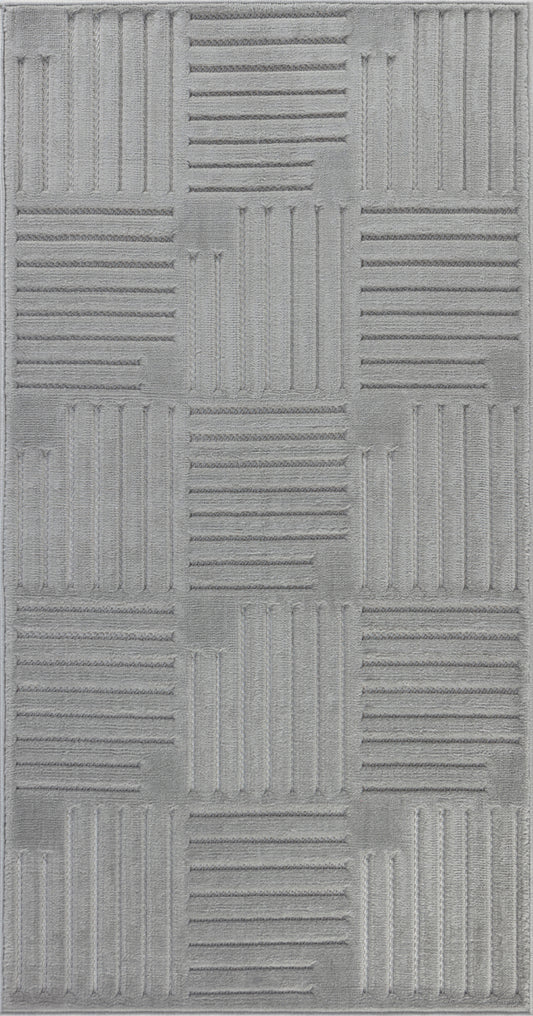 SHIAN Tapis Scandinave Intérieur, Extérieur I Tapis Moderne, Salon, Chambre, Terrasse, Balcon I Tapis Bohème, Poils Courts, Doux I Gris