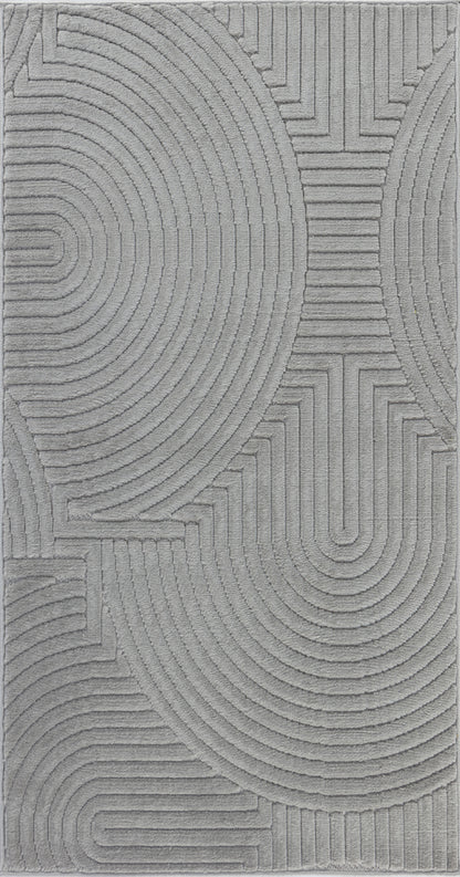 TIYA Tapis Scandinave Intérieur, Extérieur I Tapis Moderne, Salon, Chambre, Terrasse, Balcon I Tapis Bohème, Poils Courts, Doux I Gris