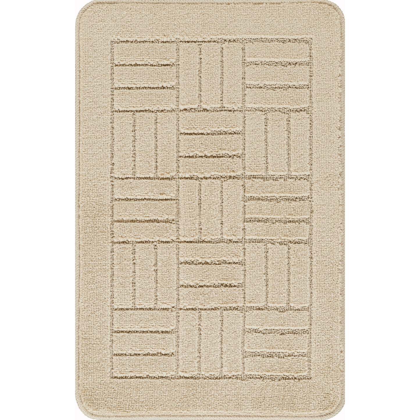 NYRISS Set 2 Tapis Salle de Bain et WC I Tapis Antidérapants, Lavables en Machine, Poils Longs, Doux, Séchage Rapide I Beige Clair