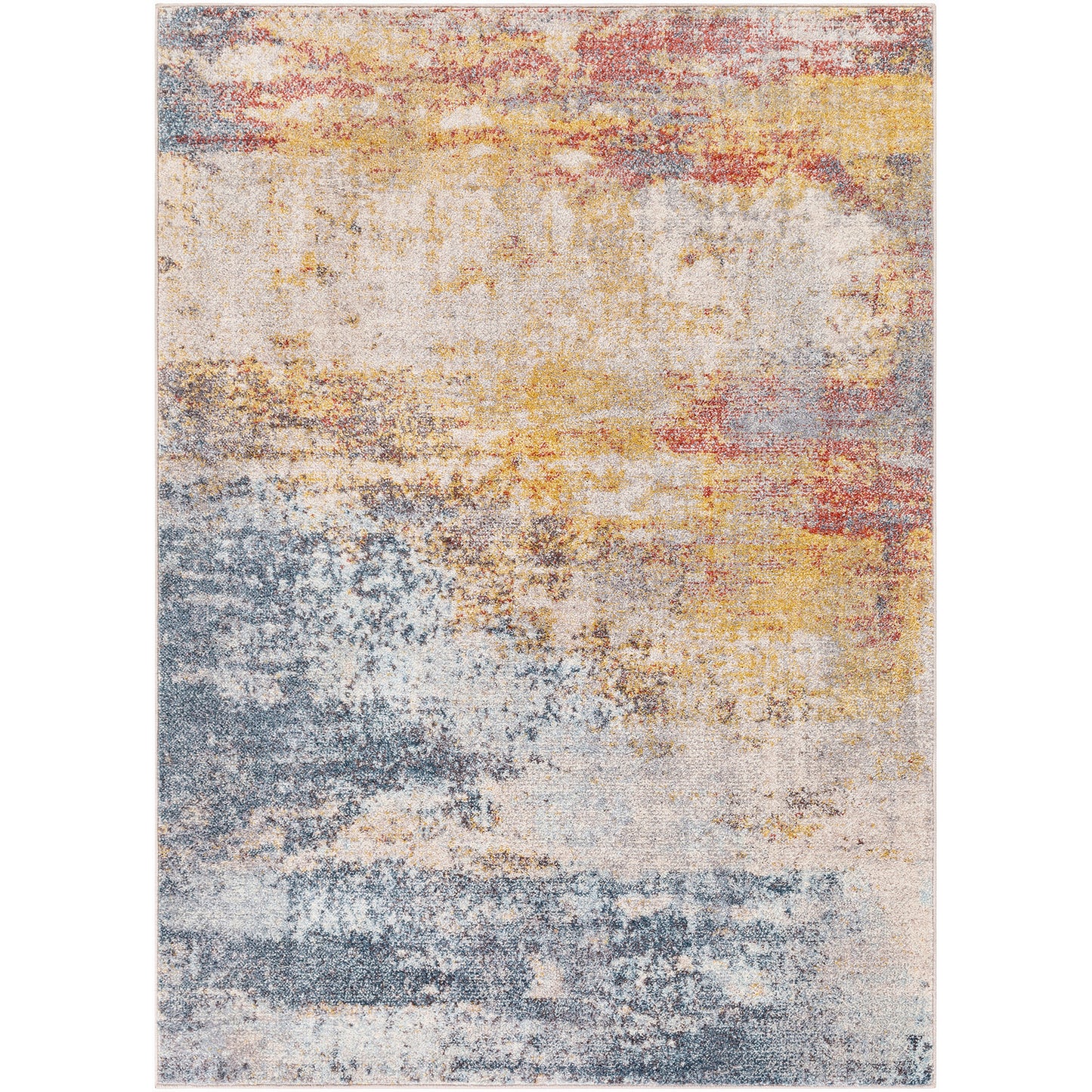 BEX Tapis Abstrait I Tapis Moderne, Couloir, Salon, Chambre I Tapis Design Marbre Moucheté à Poils Courts, Doux I Multicolore, Orange