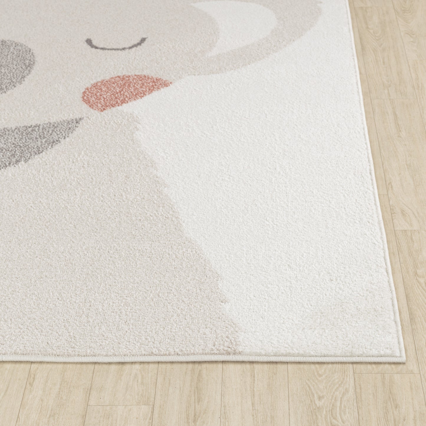 AUDRI Tapis Enfant I Tapis Chambre, Garçon, Fille, Bébé, Salle de Jeu, Poils Doux, Résistant, Entretien Facile I Beige, Ivoire