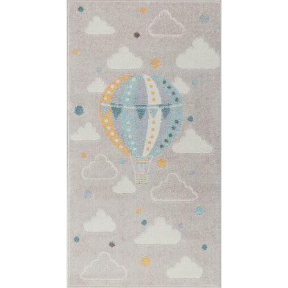 JARAE Tapis Enfant I Tapis Chambre, Garçon, Fille, Bébé, Salle de Jeu, Poils Doux, Résistant, Entretien Facile I Multicolore, Gris