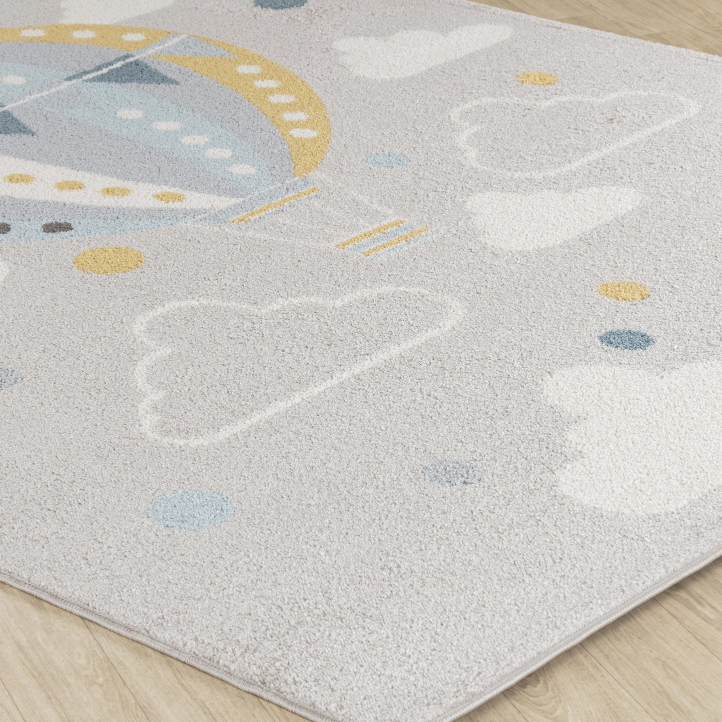 JARAE Tapis Enfant I Tapis Chambre, Garçon, Fille, Bébé, Salle de Jeu, Poils Doux, Résistant, Entretien Facile I Multicolore, Gris