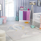 JARAE Tapis Enfant I Tapis Chambre, Garçon, Fille, Bébé, Salle de Jeu, Poils Doux, Résistant, Entretien Facile I Multicolore, Gris