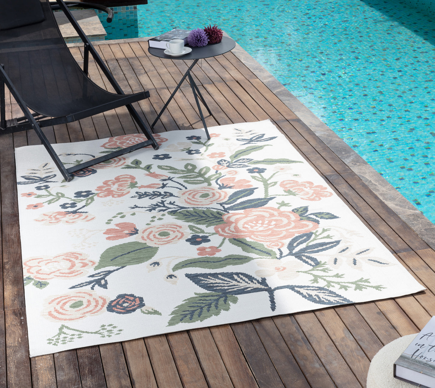 KYESHA Tapis Extérieur I Tapis Bohème Extérieur et Intérieur, Terrasse, Balcon, Véranda, Salon, Entretien Facile I Multicolore, Vert