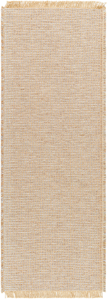 HENDY Tapis en Jute I Tapis Bohème, Couloir, Salon, Chambre I Tapis Rustique, Fibres Naturelles I Marron Clair, Brun Clair, Gris