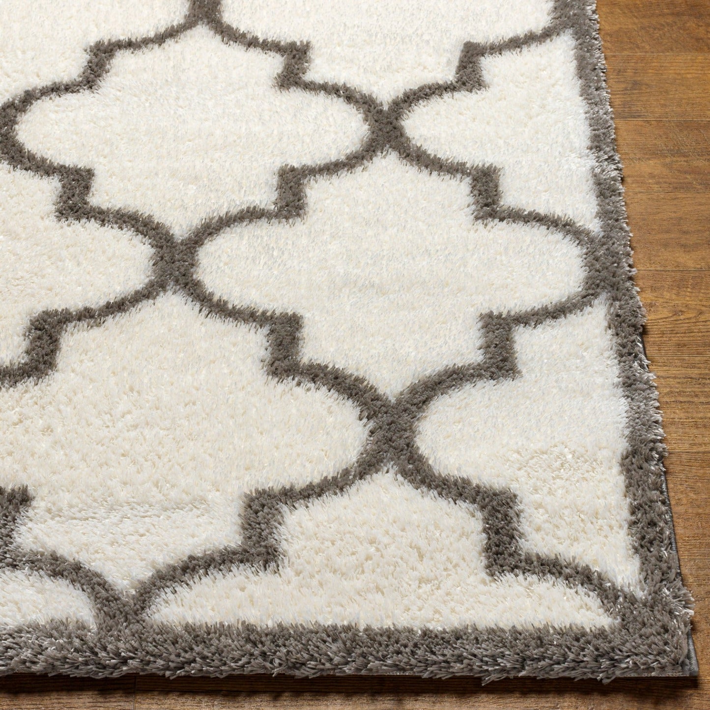 BREMER Tapis Shaggy I Tapis Moderne, Salon, Chambre I Tapis Oriental à Poils Longs, Doux, Durable, Entretien Facile I Ivoire, Gris