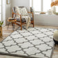 BREMER Tapis Shaggy I Tapis Moderne, Salon, Chambre I Tapis Oriental à Poils Longs, Doux, Durable, Entretien Facile I Ivoire, Gris