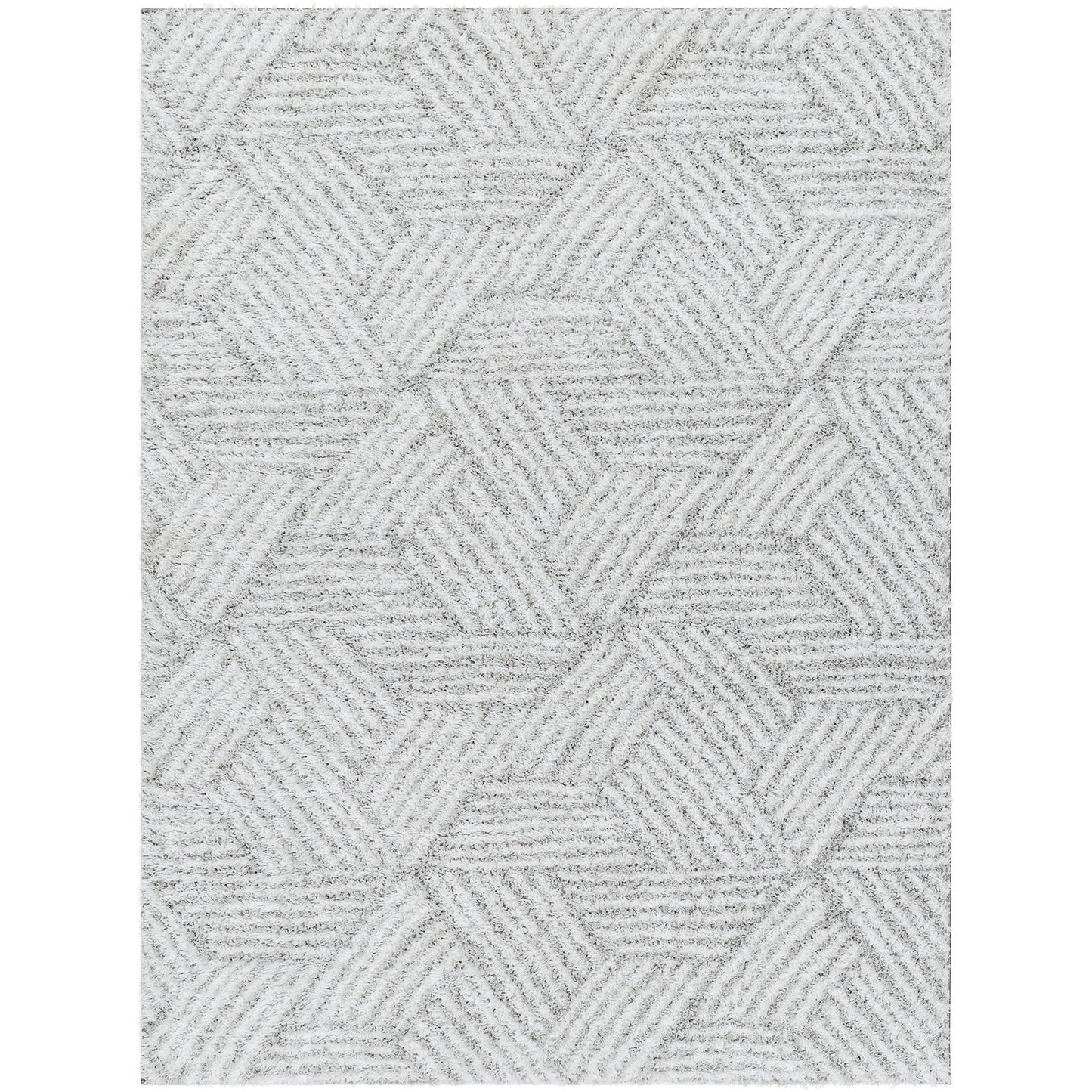 BROOKE Tapis Shaggy I Tapis Moderne, Salon, Chambre I Tapis à Poils Longs, Doux, Durable, Moelleux, Entretien Facile I Blanc, Gris