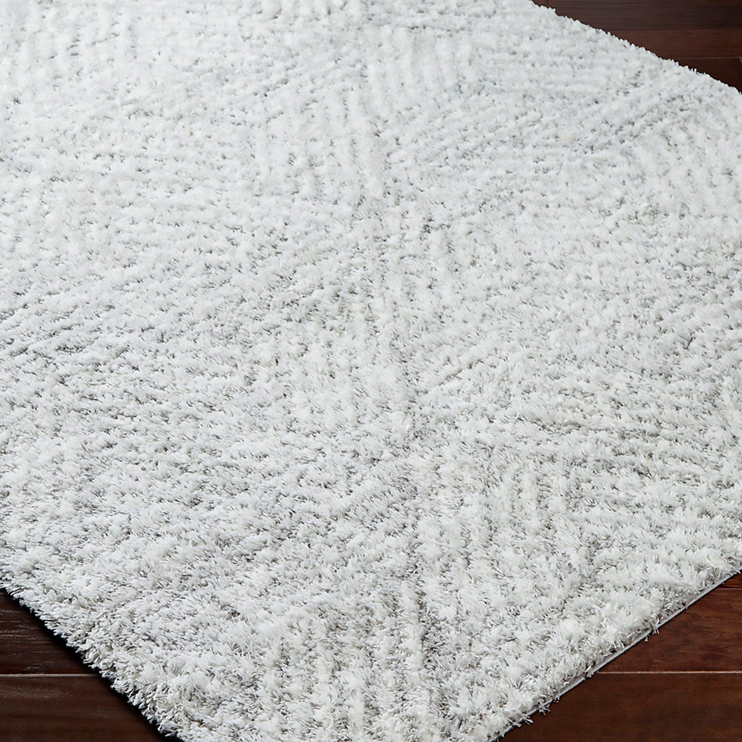 BROOKE Tapis Shaggy I Tapis Moderne, Salon, Chambre I Tapis à Poils Longs, Doux, Durable, Moelleux, Entretien Facile I Blanc, Gris