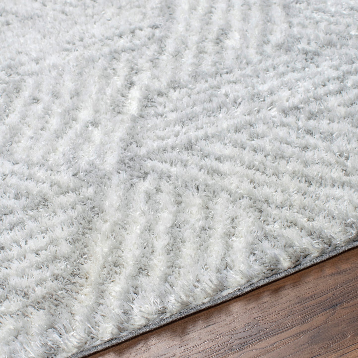 BROOKE Tapis Shaggy I Tapis Moderne, Salon, Chambre I Tapis à Poils Longs, Doux, Durable, Moelleux, Entretien Facile I Blanc, Gris