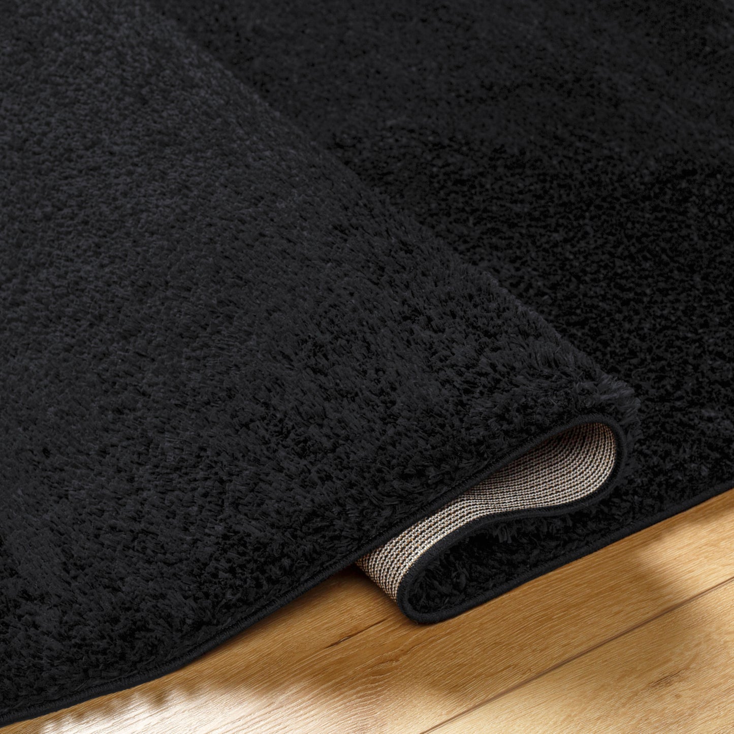 BOXHOLM Tapis Shaggy I Tapis Moderne, Salon, Chambre I Tapis Uni à Poils Longs, Épais, Doux, Durable, Moelleux, Entretien Facile I Noir