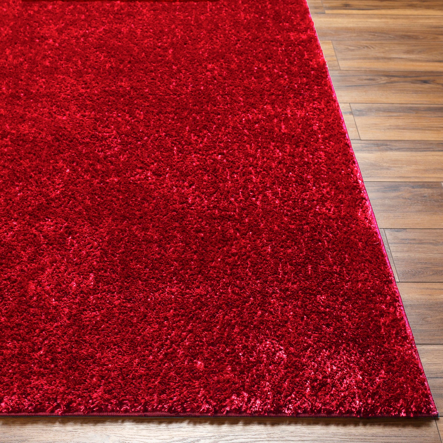 BOXHOLM Tapis Shaggy I Tapis Moderne, Salon, Chambre I Tapis Uni à Poils Longs, Épais, Doux, Moelleux, Entretien Facile I Rouge