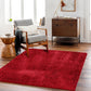 BOXHOLM Tapis Shaggy I Tapis Moderne, Salon, Chambre I Tapis Uni à Poils Longs, Épais, Doux, Moelleux, Entretien Facile I Rouge