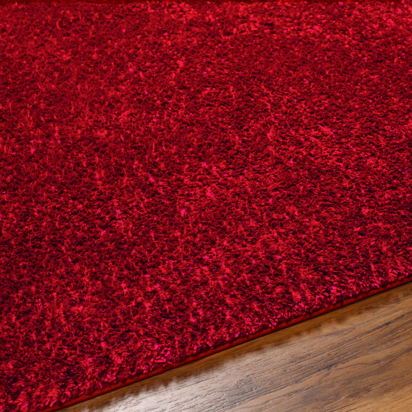 BOXHOLM Tapis Shaggy I Tapis Moderne, Salon, Chambre I Tapis Uni à Poils Longs, Épais, Doux, Moelleux, Entretien Facile I Rouge