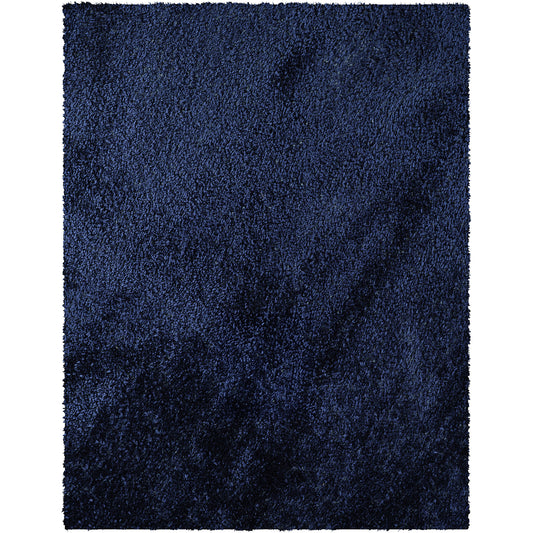 BOXHOLM Tapis Shaggy I Tapis Moderne, Salon, Chambre I Tapis Uni à Poils Longs, Épais, Doux, Moelleux, Entretien Facile I Bleu Foncé