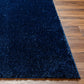 BOXHOLM Tapis Shaggy I Tapis Moderne, Salon, Chambre I Tapis Uni à Poils Longs, Épais, Doux, Moelleux, Entretien Facile I Bleu Foncé