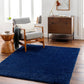 BOXHOLM Tapis Shaggy I Tapis Moderne, Salon, Chambre I Tapis Uni à Poils Longs, Épais, Doux, Moelleux, Entretien Facile I Bleu Foncé