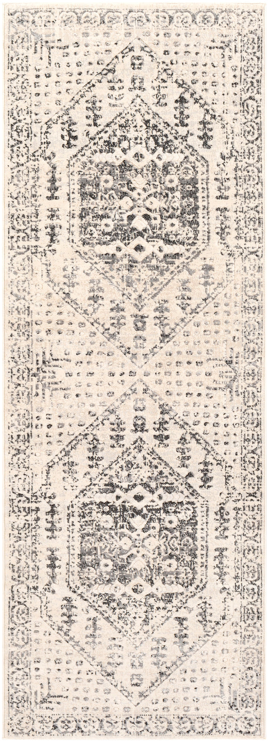 WARNS Tapis Vintage I Tapis Persan, Couloir, Salon, Chambre I Tapis Traditionnel Oriental, Poils Courts, Doux, Durable I Beige, Gris