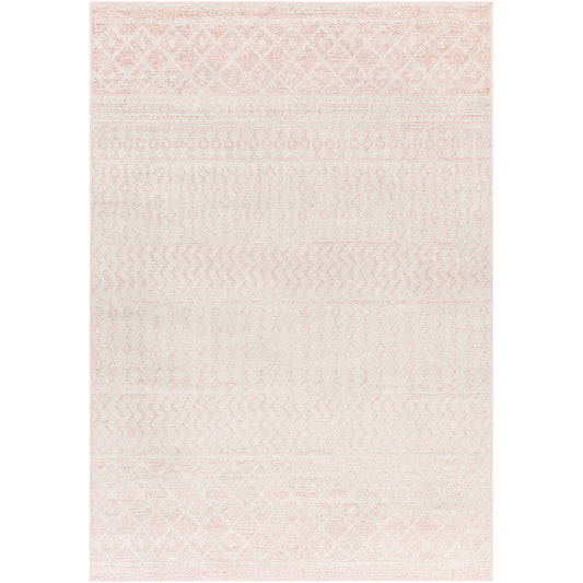 LOUISE Tapis Scandinave I Tapis Moderne, Salon, Chambre I Tapis Contemporain Bohème, Poils Courts, Doux, Durable I Rose, Gris