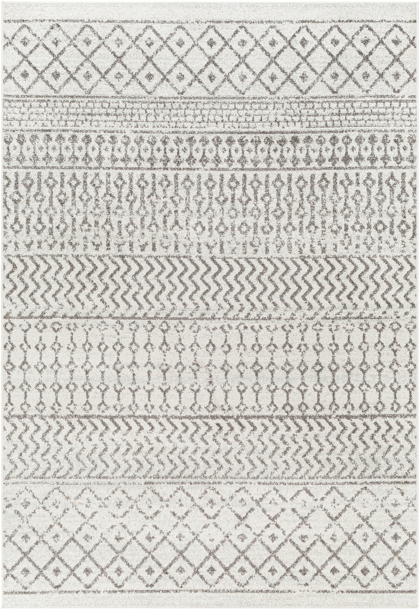 LOUISE Tapis Scandinave I Tapis Moderne, Salon, Chambre I Tapis Contemporain Bohème, Poils Courts, Doux, Durable I Ivoire, Gris