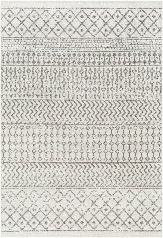 LOUISE Tapis Scandinave I Tapis Moderne, Salon, Chambre I Tapis Contemporain Bohème, Poils Courts, Doux, Durable I Ivoire, Gris