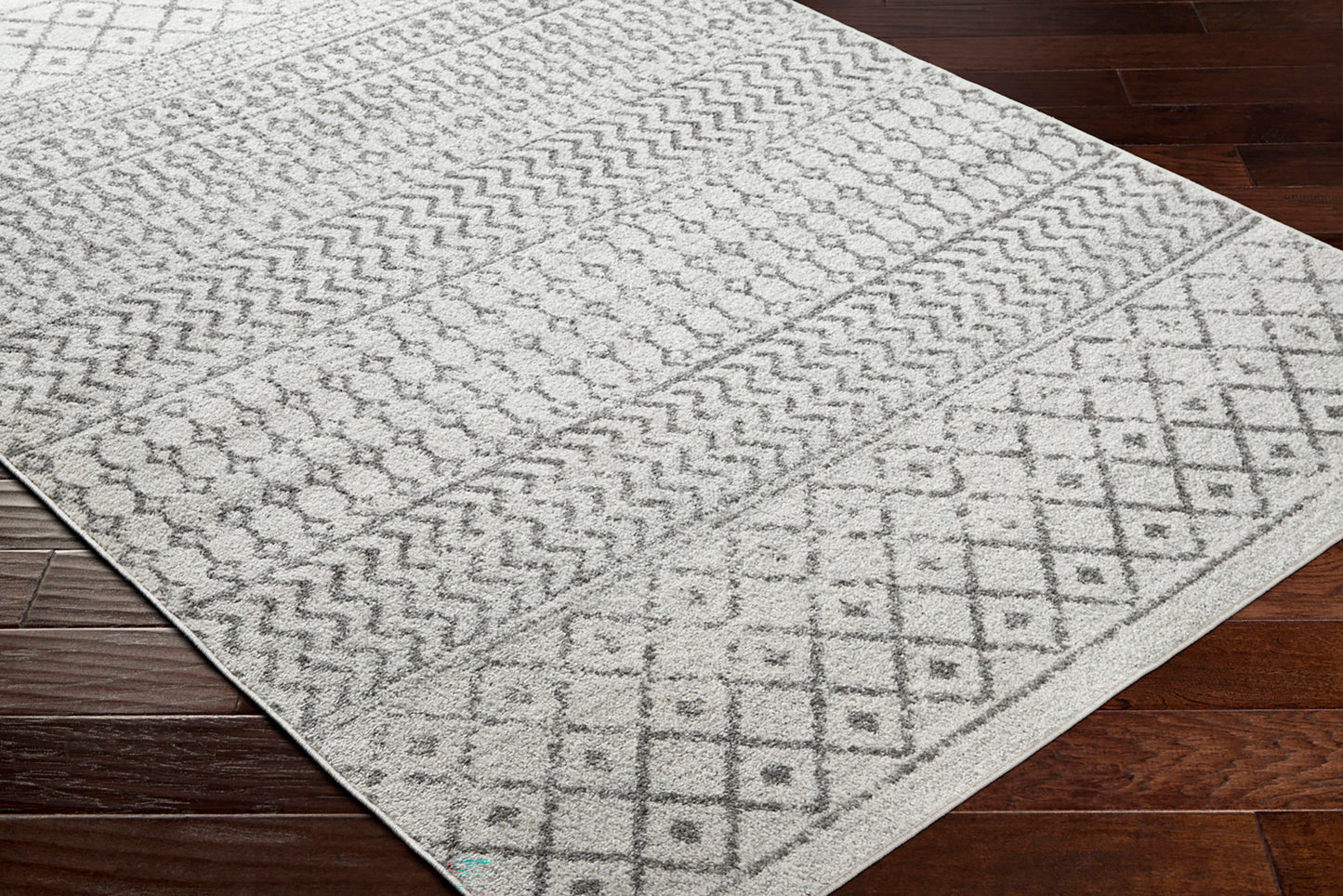 LOUISE Tapis Scandinave I Tapis Moderne, Salon, Chambre I Tapis Contemporain Bohème, Poils Courts, Doux, Durable I Ivoire, Gris