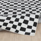 ILEA Tapis Scandinave à Carreaux I Tapis Moderne, Salon, Chambre I Tapis Contemporain, Poils Courts, Doux, Durable I Noir, Blanc