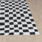 ILEA Tapis Scandinave à Carreaux I Tapis Moderne, Salon, Chambre I Tapis Contemporain, Poils Courts, Doux, Durable I Noir, Blanc