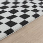 ILEA Tapis Scandinave à Carreaux I Tapis Moderne, Salon, Chambre I Tapis Contemporain, Poils Courts, Doux, Durable I Noir, Blanc