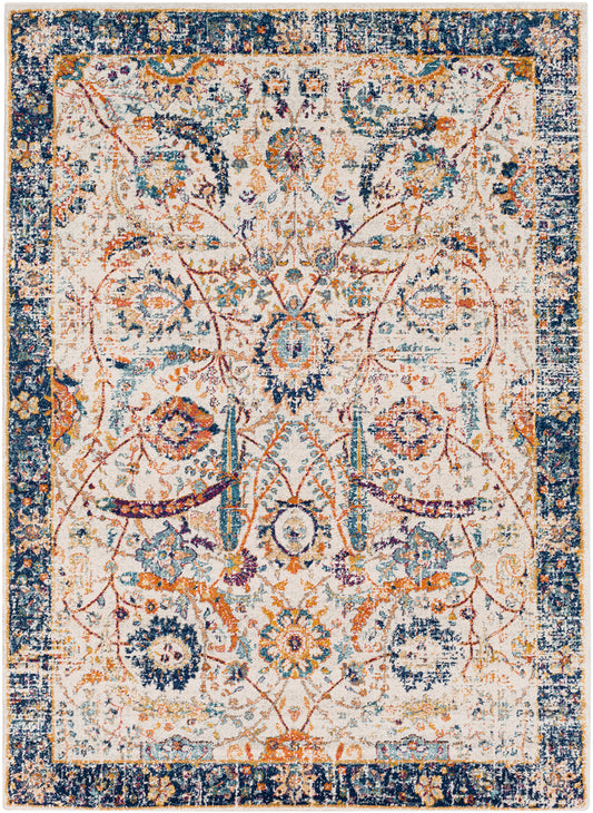 ISABELLA Tapis Vintage I Tapis Persan, Salon, Chambre I Tapis Traditionnel Oriental, Poils Courts, Doux I Multicolore, Bleu