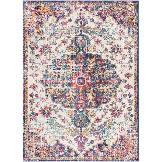 OLIVIA Tapis Vintage I Tapis Persan, Salon, Chambre I Tapis Traditionnel Oriental, Poils Courts, Doux, Durable I Multicolore, Bleu