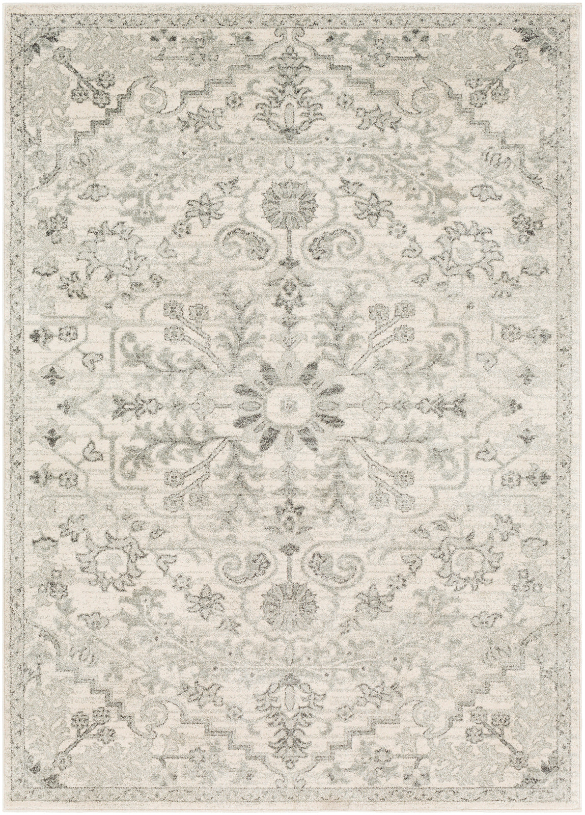 OLIVIA Tapis Vintage I Tapis Persan, Salon, Chambre I Tapis Traditionnel Oriental, Poils Courts, Doux, Durable I Gris, Beige