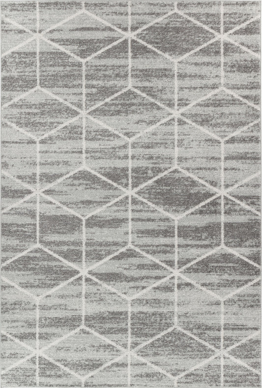 CYRUS Tapis Scandinave I Tapis Moderne, Salon, Chambre I Tapis Contemporain, Poils Courts, Doux, Entretien Facile I Gris, Blanc