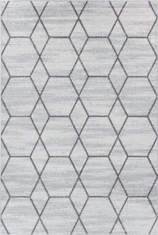 LOREN Tapis Scandinave I Tapis Moderne, Salon, Chambre I Tapis Contemporain, Poils Courts, Doux, Entretien Facile I Blanc, Gris