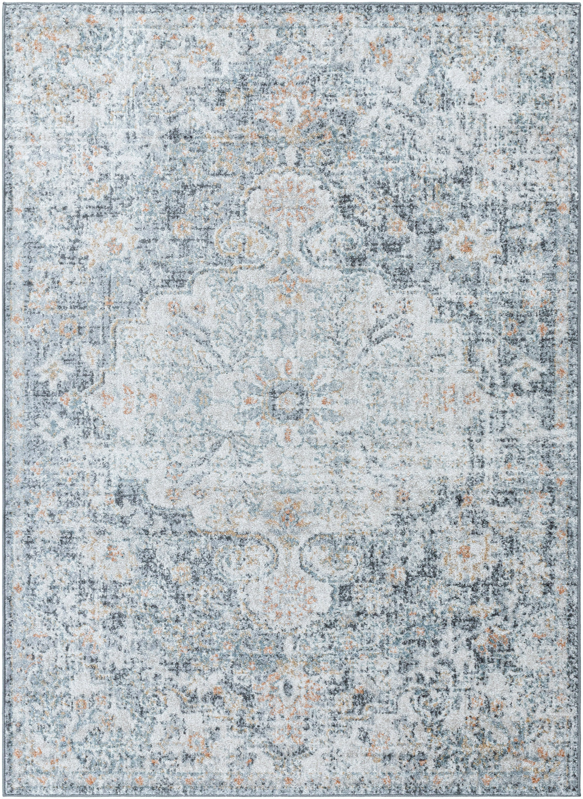 OLIVIA Tapis Vintage I Tapis Persan, Couloir, Salon, Chambre I Tapis Traditionnel Oriental, Poils Courts, Doux I Multicolore, Bleu