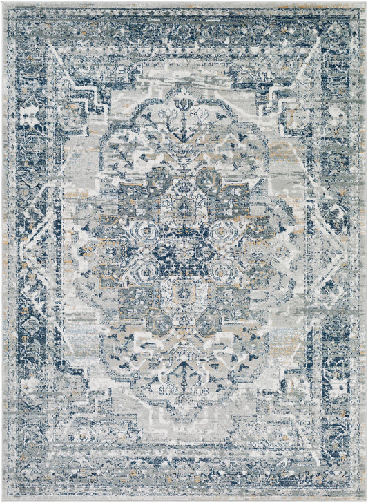 MILSCHOT Tapis Vintage I Tapis Persan, Salon, Chambre I Tapis Traditionnel Oriental, Poils Courts, Doux, Durable I Gris, Bleu, Beige