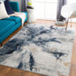 MOORSEL Tapis Abstrait I Tapis Moderne, Salon, Chambre, Salle à Manger I Tapis Design Marbre Moucheté à Poils Courts, Doux I Bleu, Gris