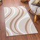 KAUMBERG Tapis Scandinave I Tapis Moderne, Salon, Chambre I Tapis Contemporain, Poils Courts, Doux, Entretien Facile I Brun, Blanc