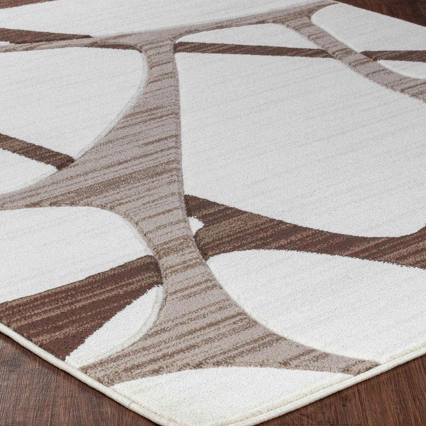 RENO Tapis Scandinave I Tapis Moderne, Salon, Chambre I Tapis Contemporain, Poils Courts, Doux, Durable, Entretien Facile I Beige, Brun