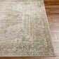 EDMOND Tapis Lavable en Machine I Tapis Persan, Couloir, Salon, Cuisine I Tapis Vintage Oriental, Poils Courts, Doux I Vert, Brun