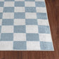 SHAQUINA Tapis à Carreaux Lavable en Machine I Tapis Moderne, Salon, Cuisine I Tapis Scandinave, Poils Doux, Entretien Facile I Bleu