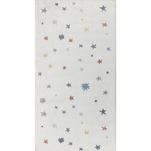 ELYCE Tapis Enfant Lavable en Machine I Tapis Chambre, Garçon, Fille, Bébé, Salle de Jeu, Poils Doux, Résistant I Multicolore, Beige