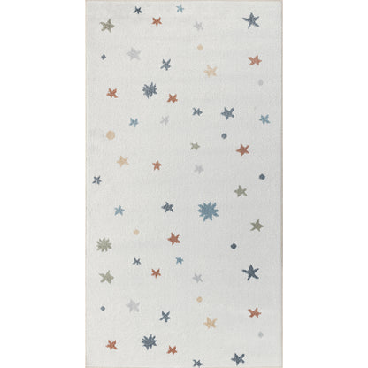 ELYCE Tapis Enfant Lavable en Machine I Tapis Chambre, Garçon, Fille, Bébé, Salle de Jeu, Poils Doux, Résistant I Multicolore, Beige