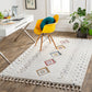 PERISTERONOPIGI Tapis Shaggy I Tapis Moderne, Salon, Chambre I Tapis Bohème à Poils Longs, Doux, Moelleux, I Multicolore, Blanc