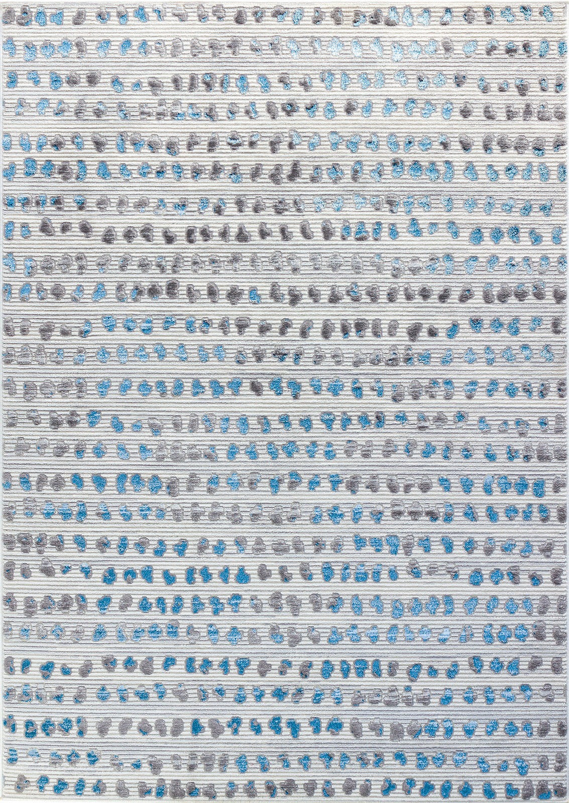 TEANDRE Tapis Scandinave à Pois I Tapis Moderne, Salon, Chambre I Tapis Contemporain, Poils Courts, Doux I Ivoire, Bleu, Gris