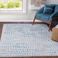 TEANDRE Tapis Scandinave à Pois I Tapis Moderne, Salon, Chambre I Tapis Contemporain, Poils Courts, Doux I Ivoire, Bleu, Gris