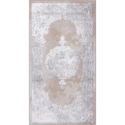 LORELLE Tapis Vintage I Tapis Persan, Salon, Chambre I Tapis Traditionnel Oriental, Poils Courts, Doux, Entretien Facile I Beige, Blanc